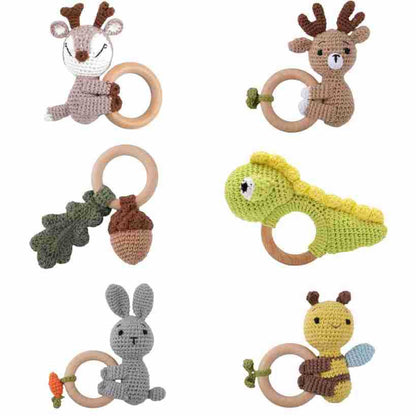 Wooden Animal Rattle Toys