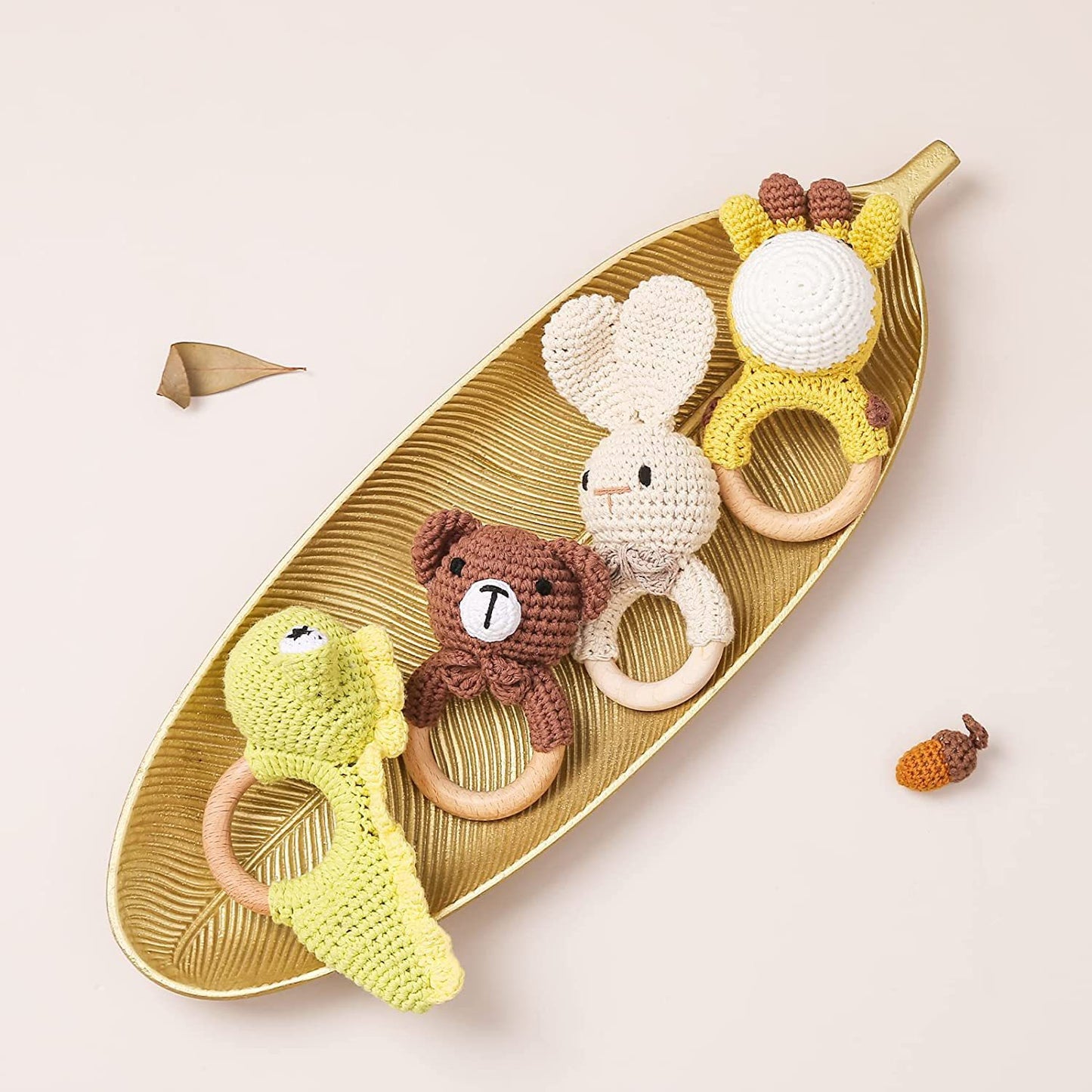 Wooden Animal Rattle Toys