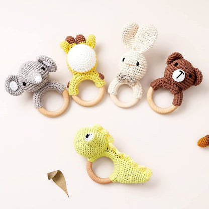 Wooden Animal Rattle Toys