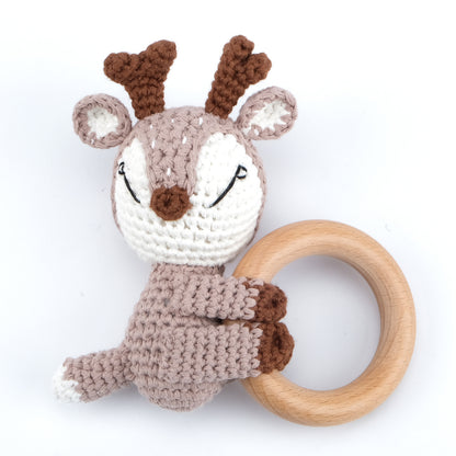 Wooden Animal Rattle Toys