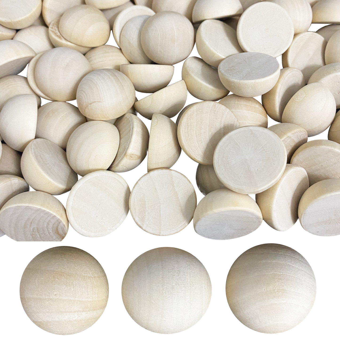 Wooden Half Beads for Crafts